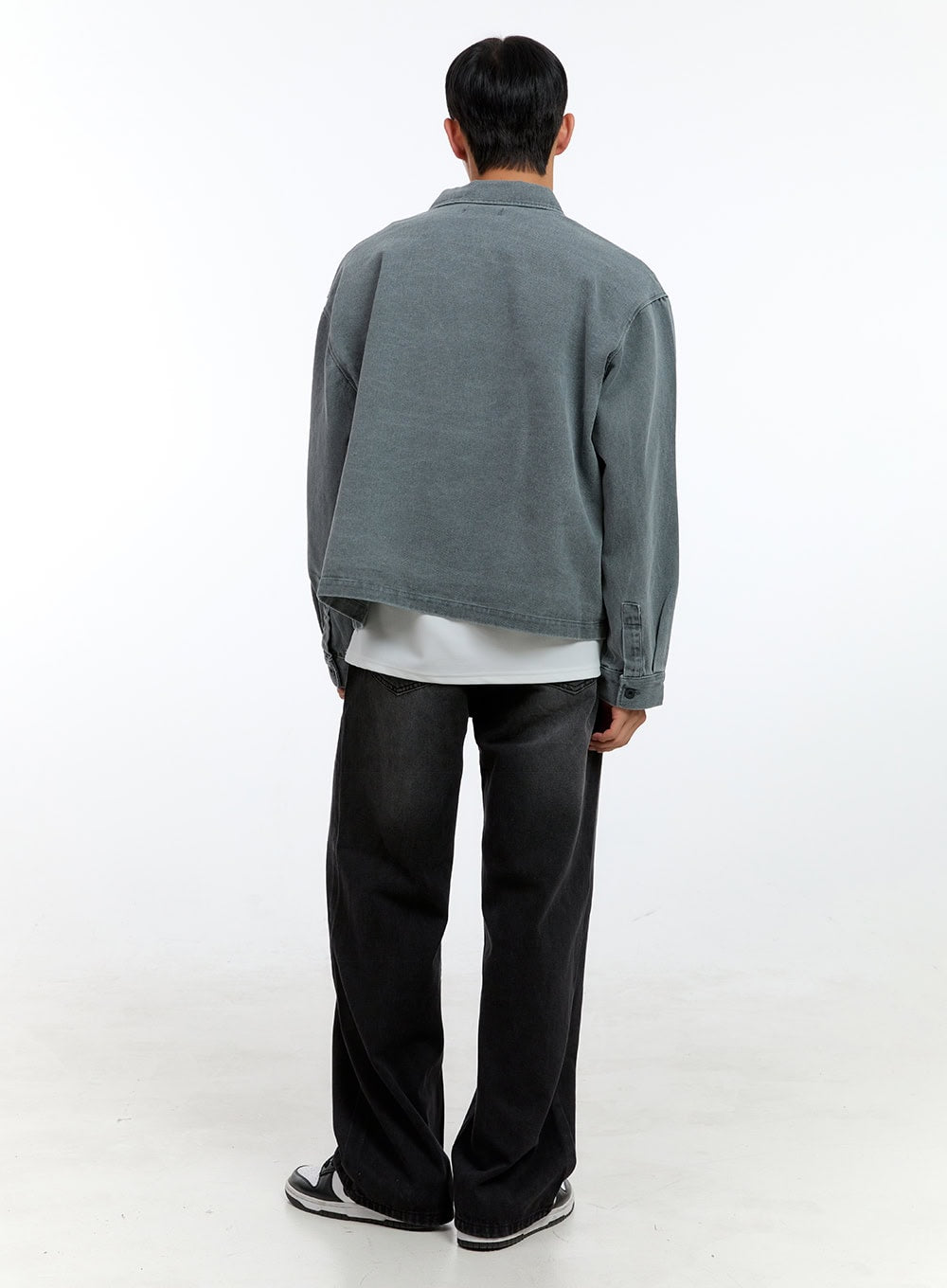 Men's Washed Crop Pocketed Cotton Jacket IG422