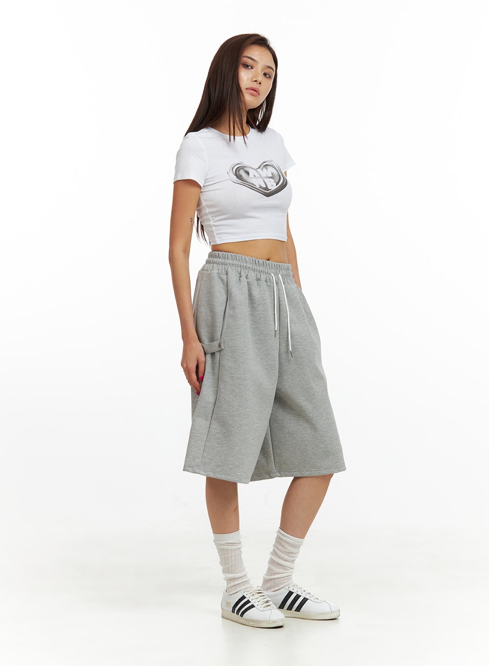 Cotton Cargo Sweat Shorts IU419