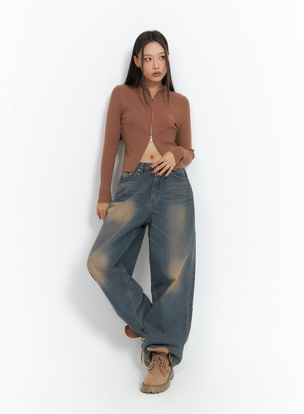 Esme Wide Washed Denim Jeans IS427