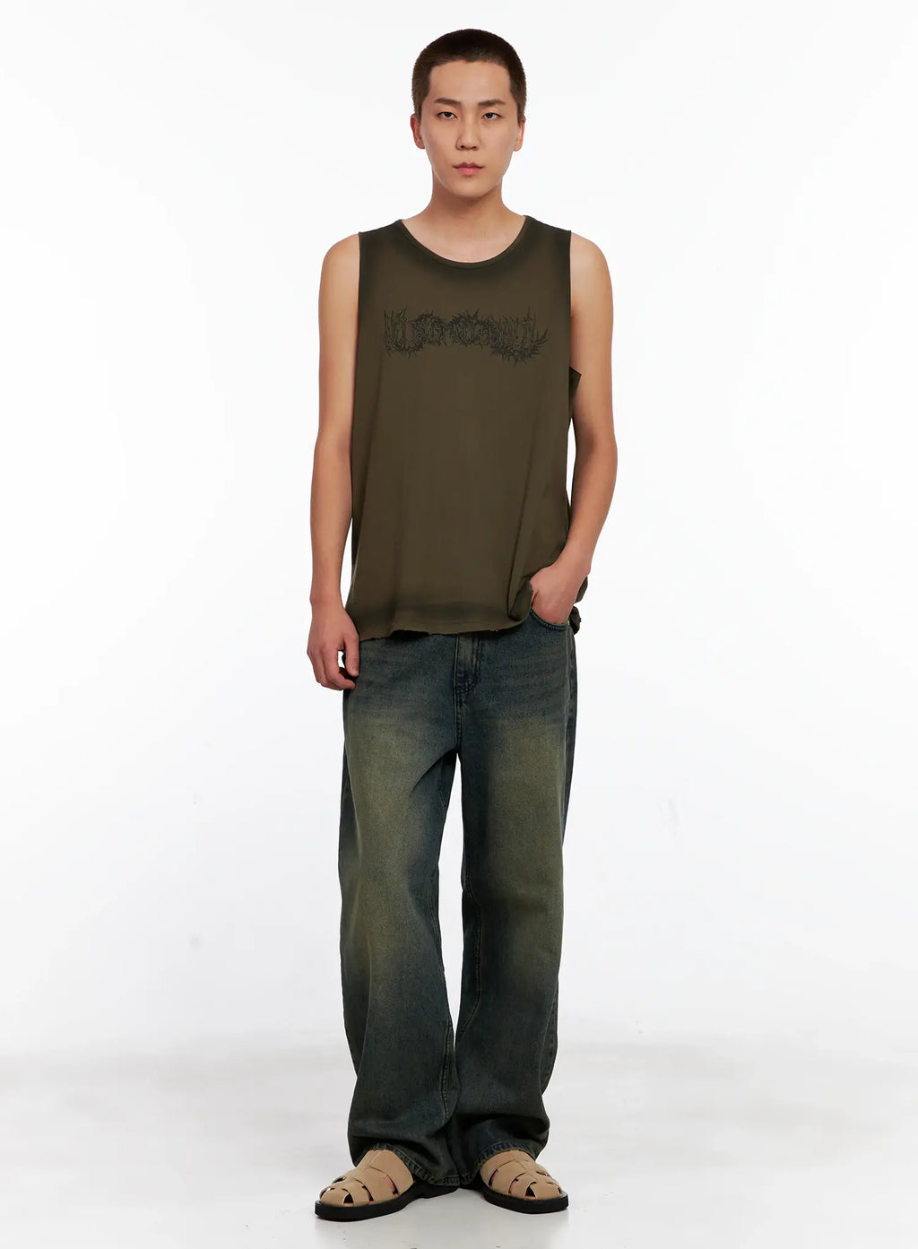 Men's Distressed Muscle Tee IG508