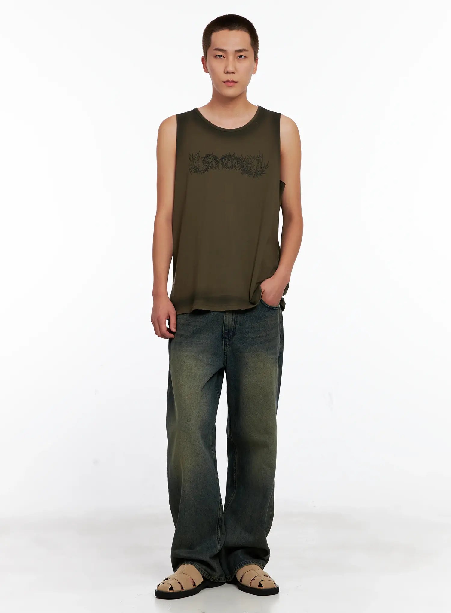 Men's Distressed Muscle Tee IG508