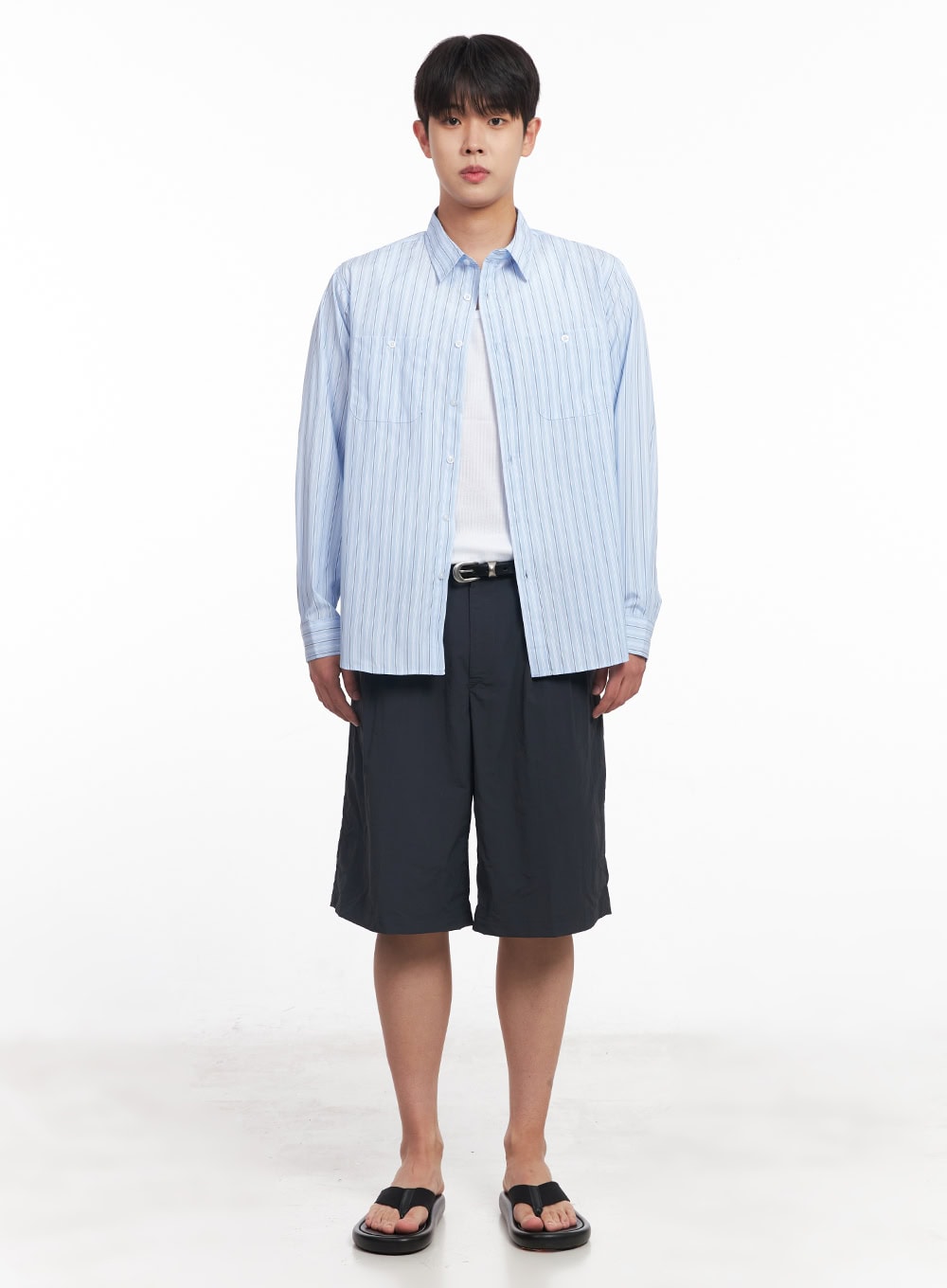 Men's Striped Collared Shirt IY522