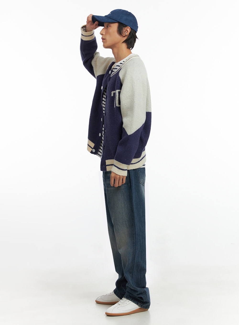 Men's Denim Blue Wide Fit Jeans IO402