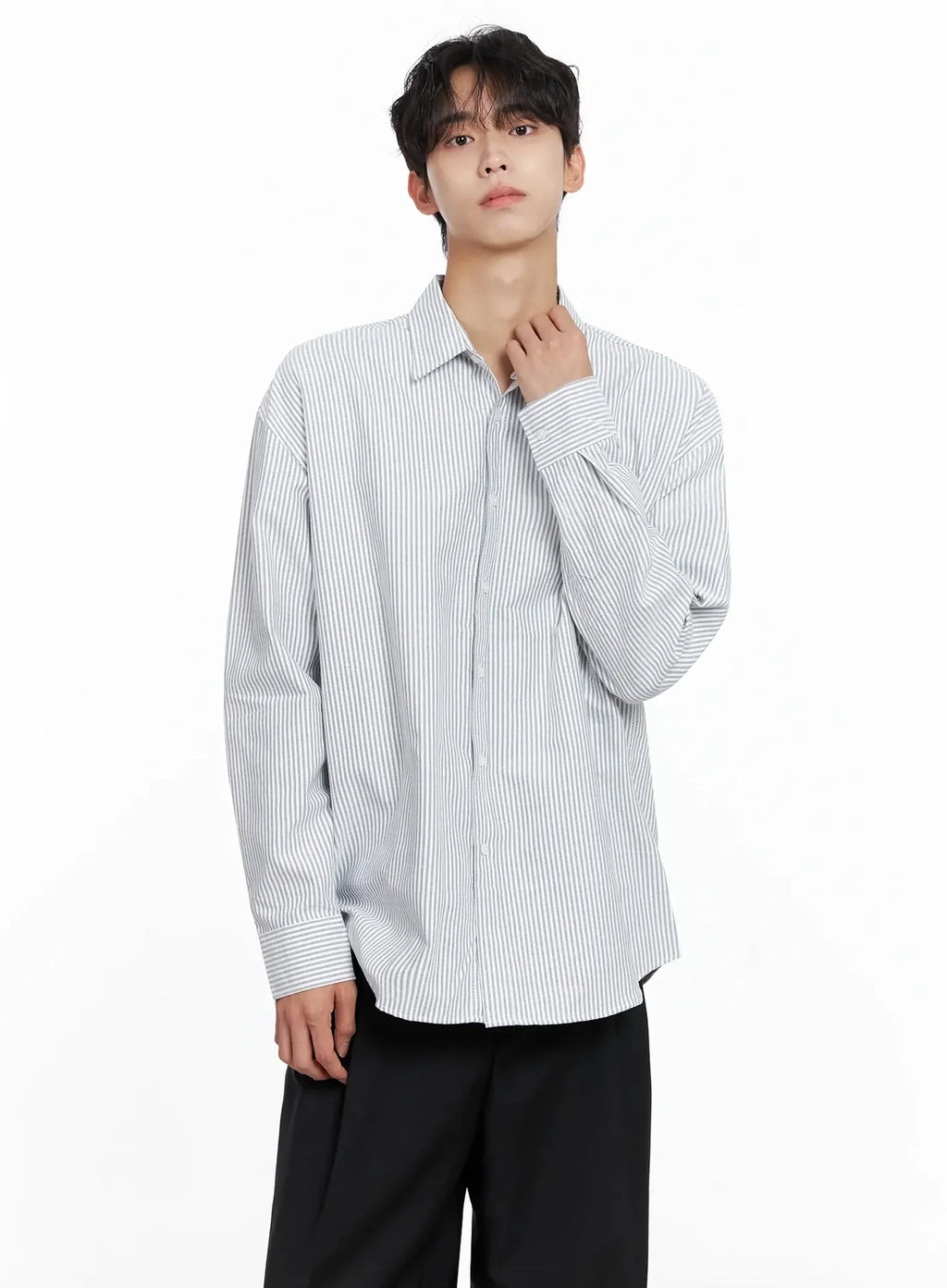 Men's Classic Striped Oxford Shirt IO516