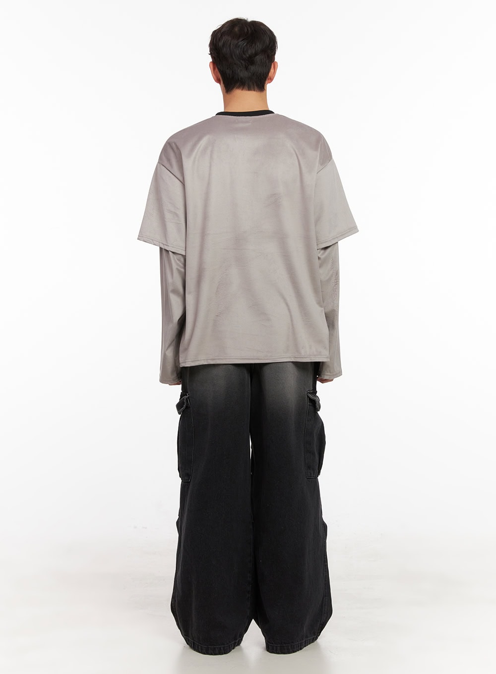 Men's Wide-Fit Denim Cargo Jeans ID427