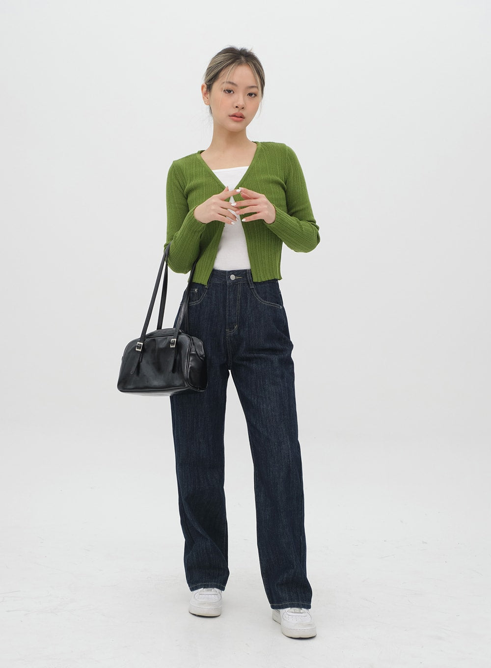 Cropped Cardigan with Front Hook F3