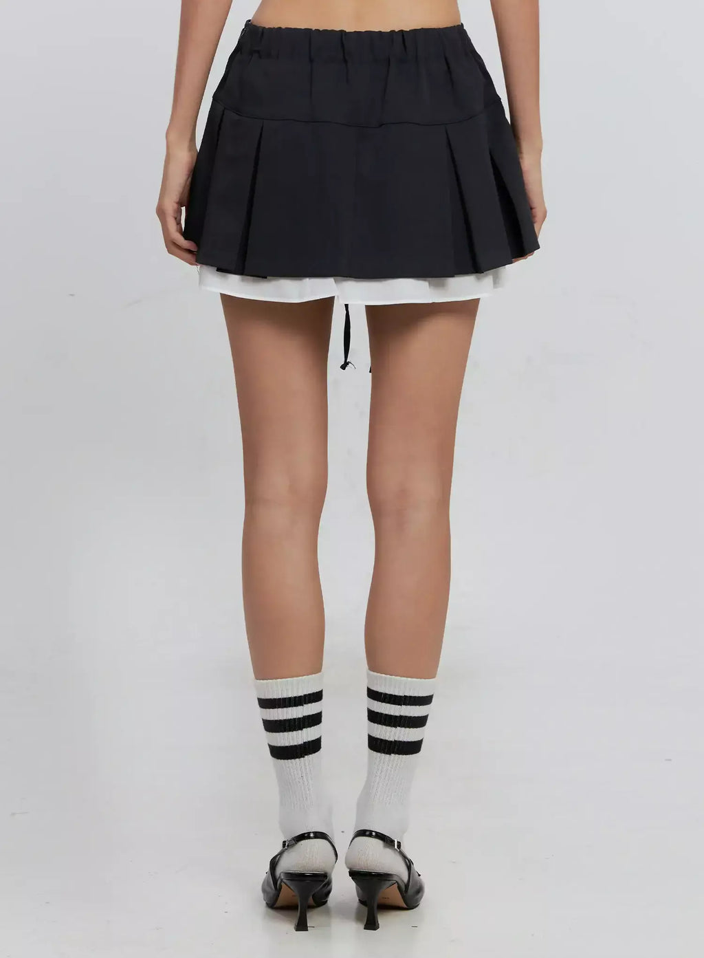Layered Pleated Mini Skirt IS516