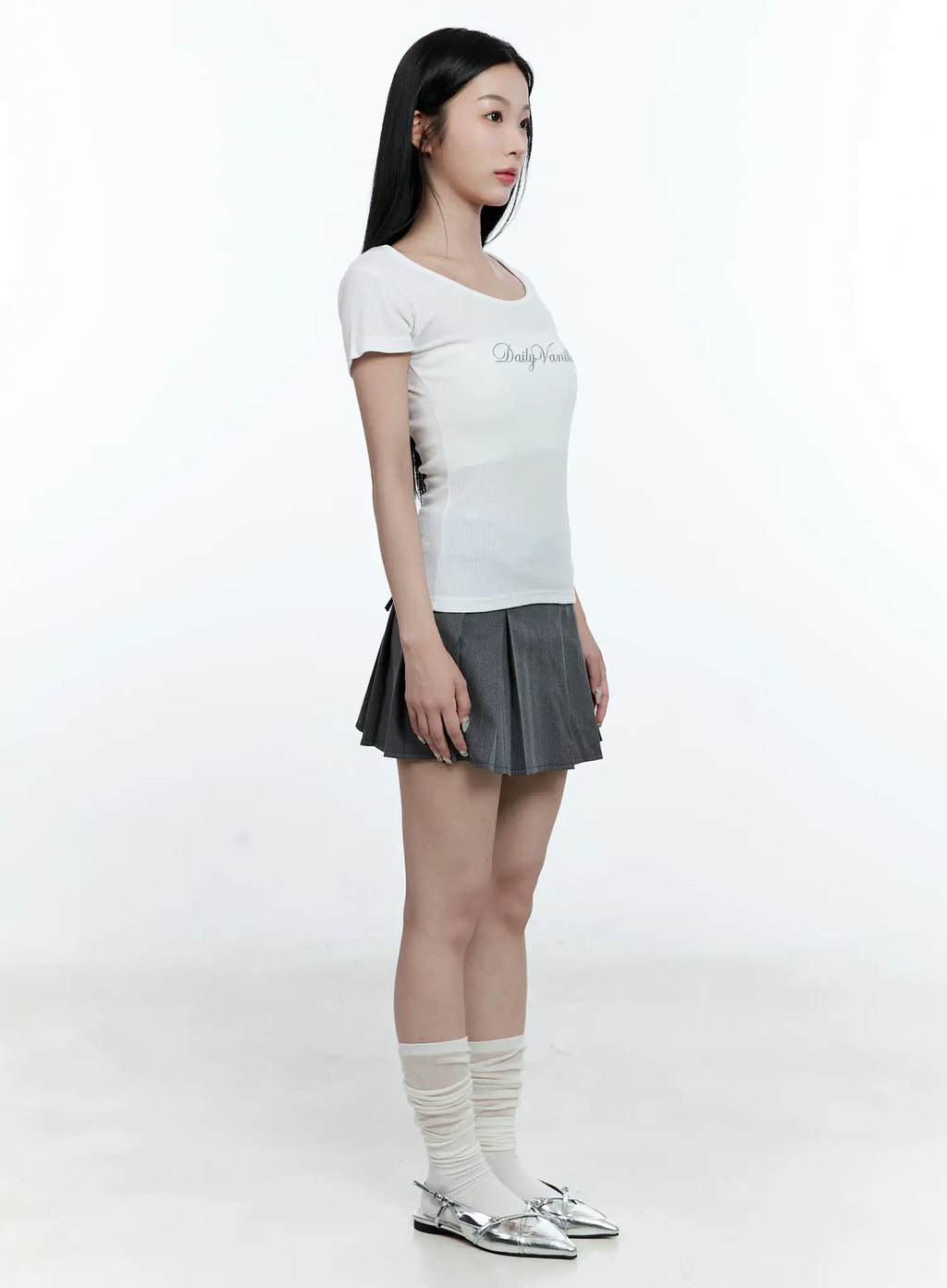 Pleated Wrap Mini Skirt CG511