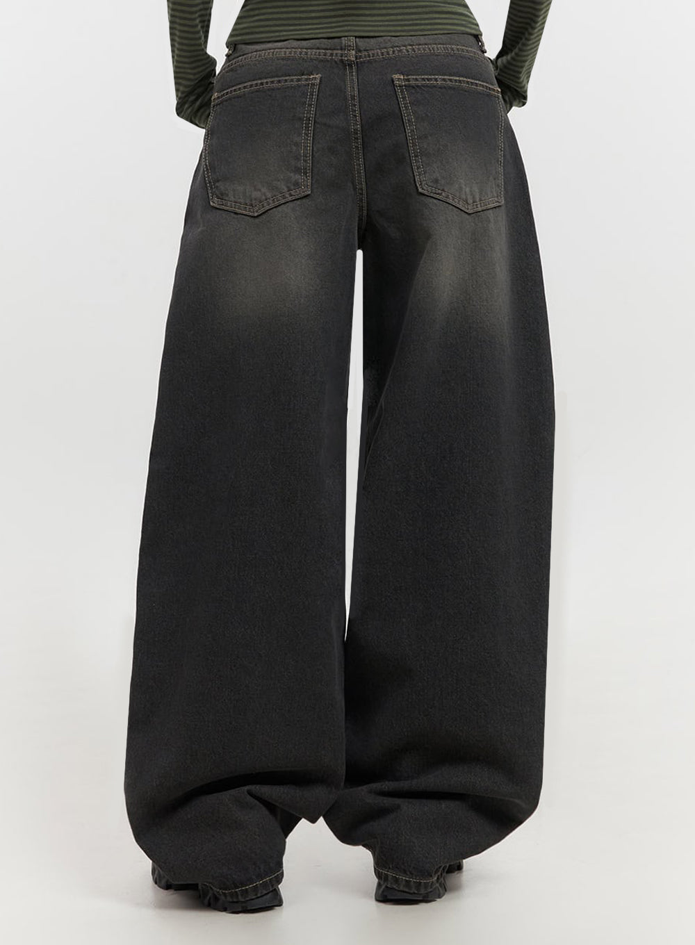 Skyla Washed Wide-Leg Baggy Jeans IF511