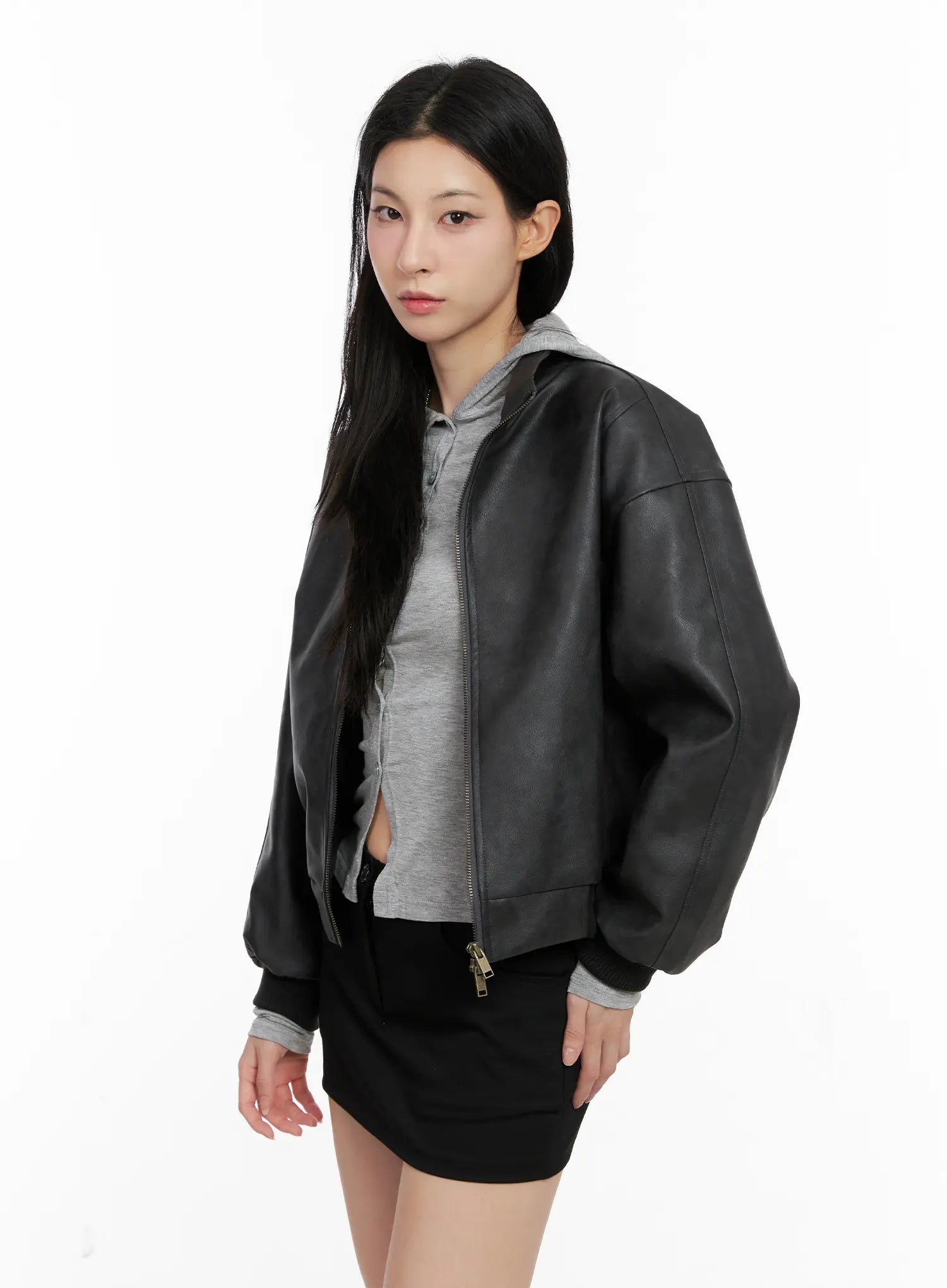 Classic Black Leather Jacket CG526
