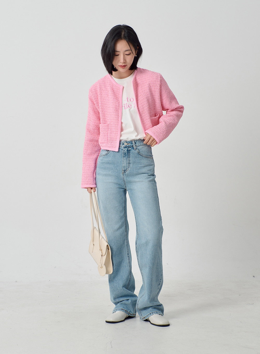 Light Wash Wide Leg Jeans OJ331