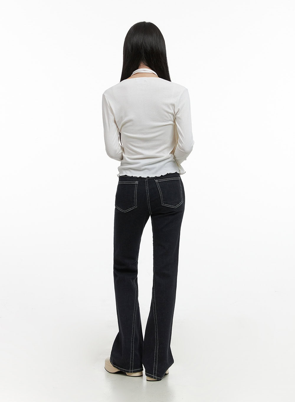 Elegant Buttoned Wrap Long Sleeve Top CS430