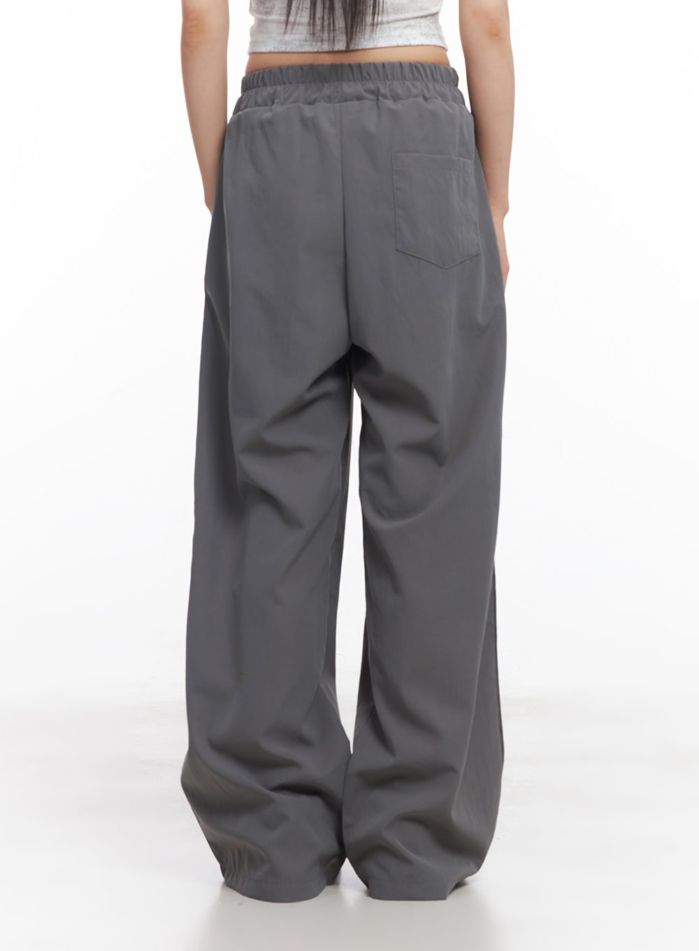 Wide-Fit Pintuck Nylon Trousers CY512