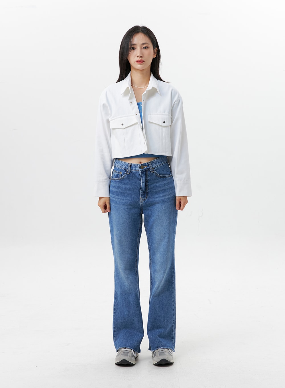 Collared Cotton Crop Jacket OG318