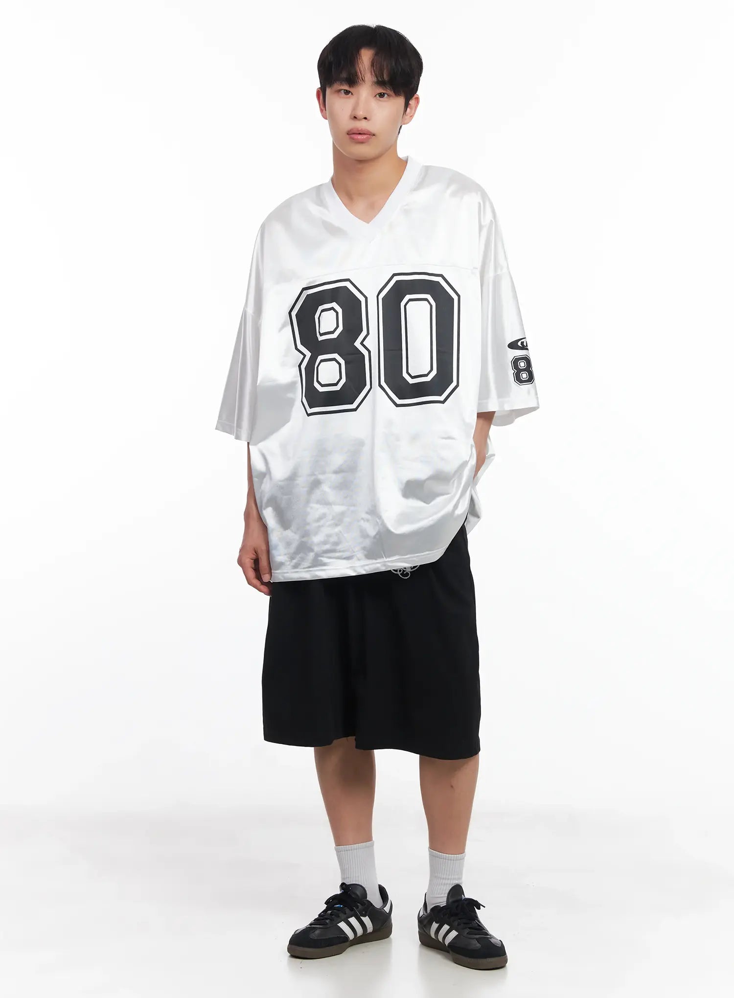 Men's Oversized V-Neck Jersey IU518