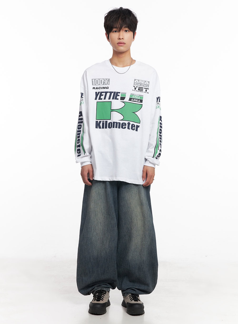 Men's Racer Graphic Long-Sleeve Top IY508