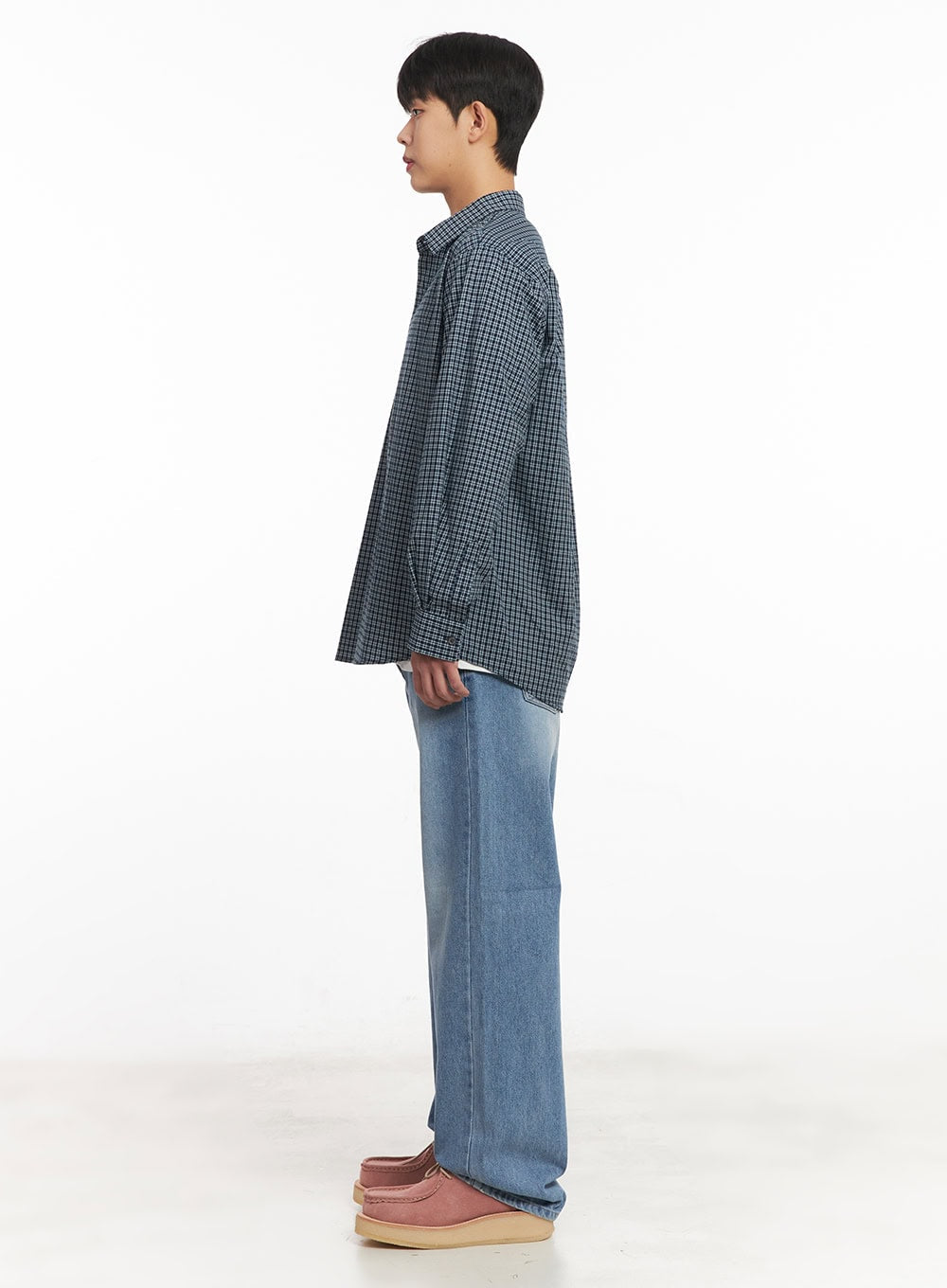 Men's Oversized Checkered Cotton Shirt IM517