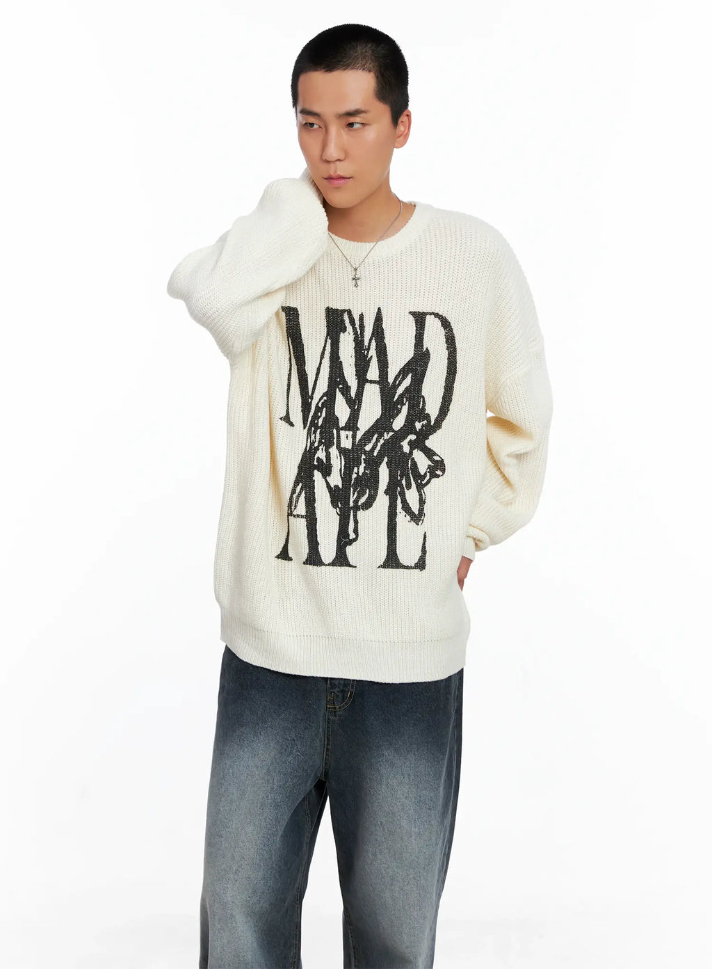 Men's Graphic Knit Sweater IS509