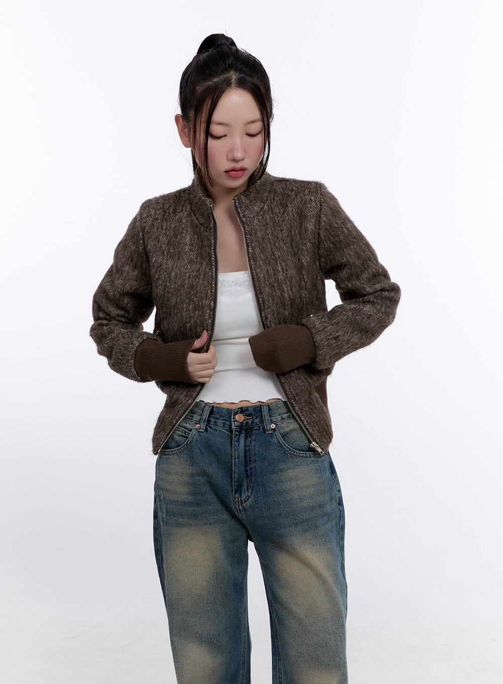 Lace-Trim Crop Tank Top CJ509