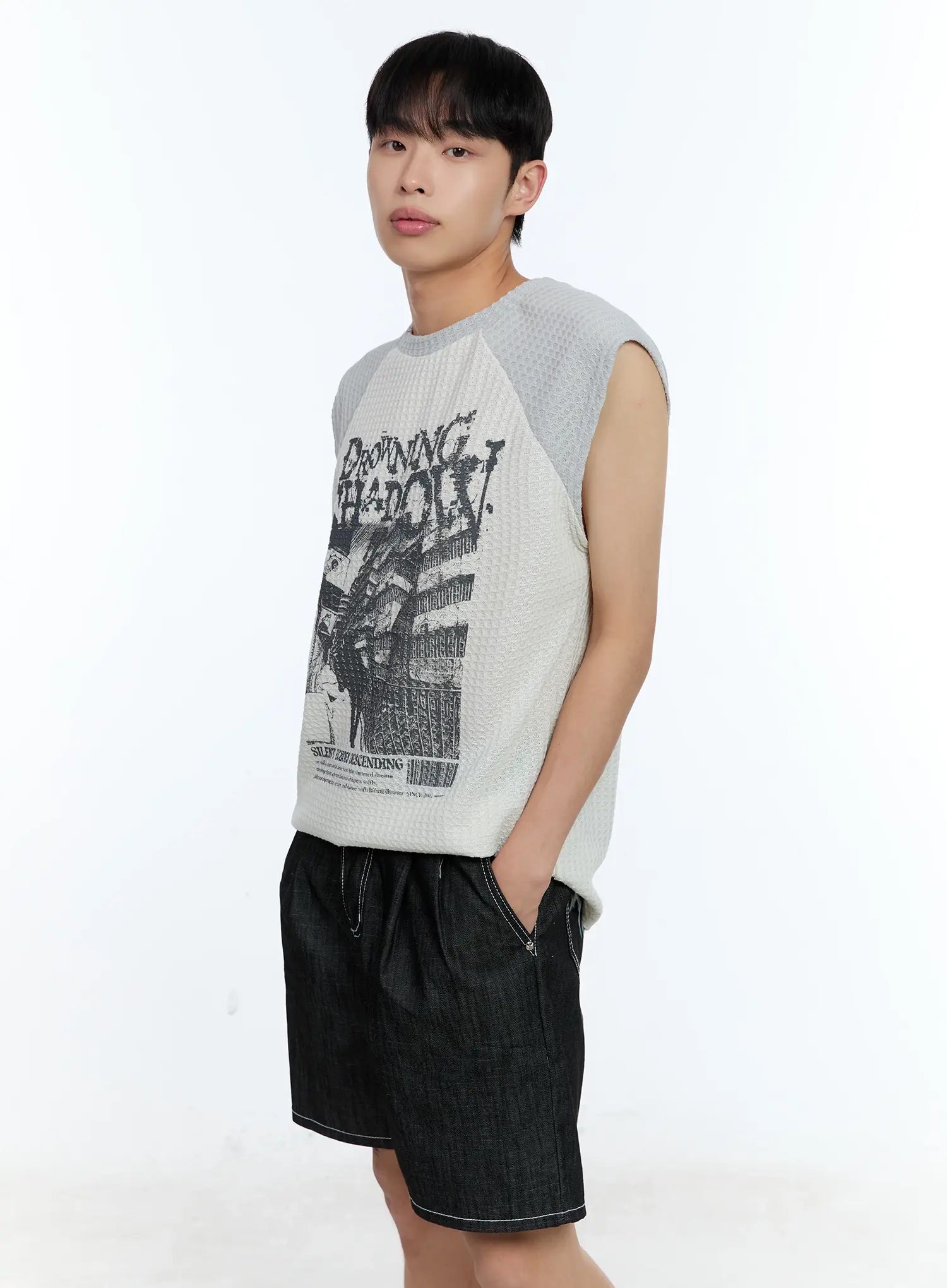 Men's Waffle Knit Sleeveless Tee IL517