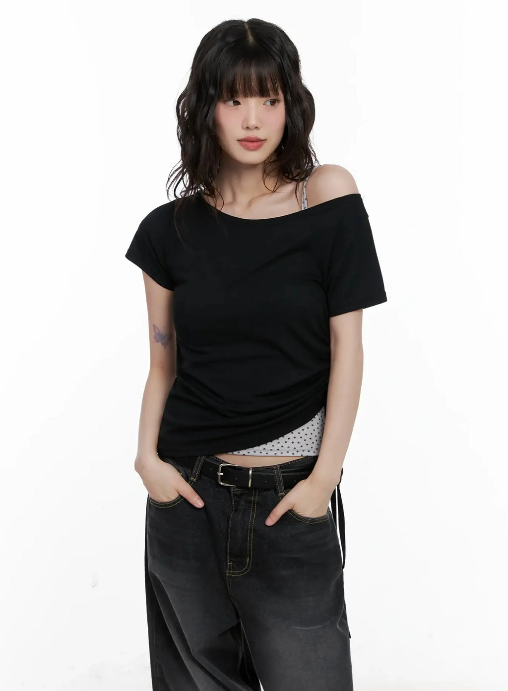 Off-Shoulder Ruched Top IL528