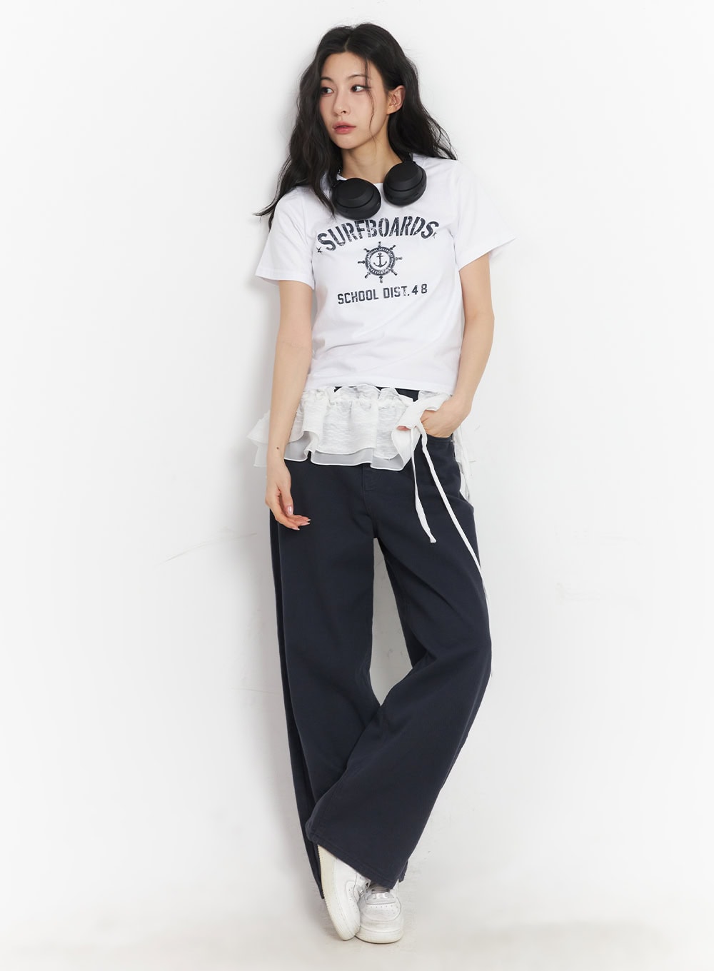 Frill Lace String Layering Mini Skirt CA503