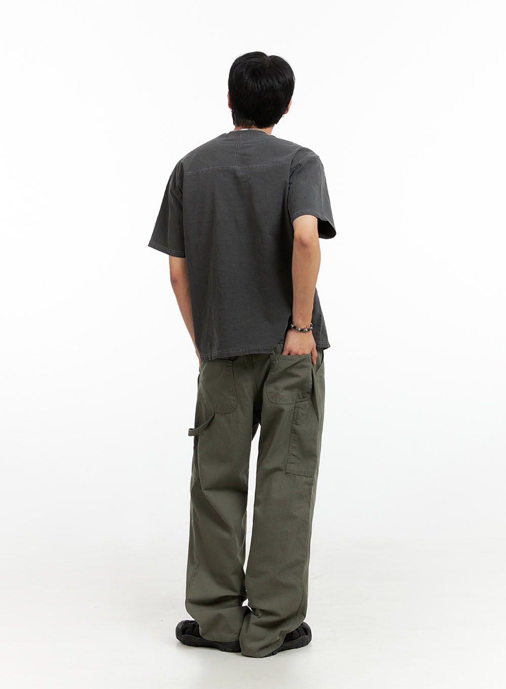 Men's Wide Fit Cotton Pants (Dark Green) IG402