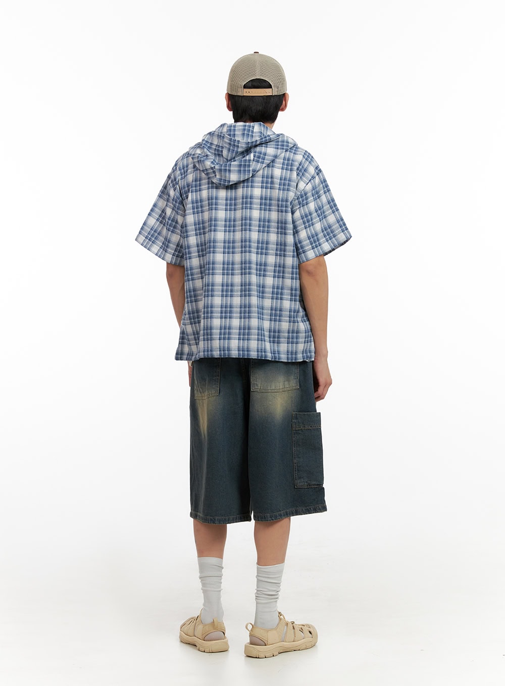 Men's Denim Washed Shorts (Blue) IL404