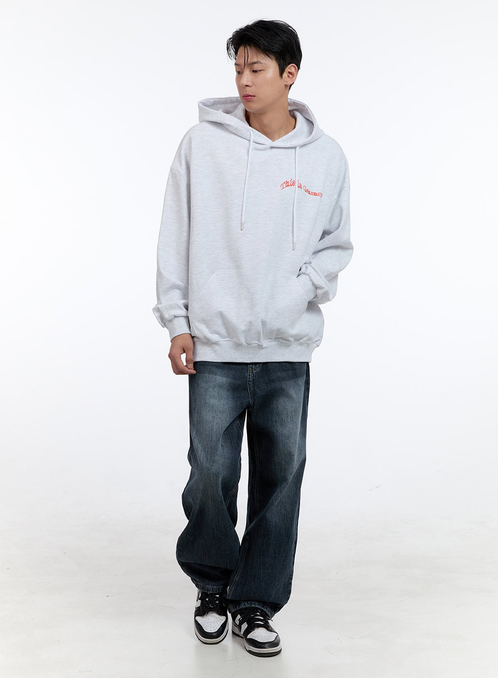 Men's Lettering Oversize Hoodie (White) IG428