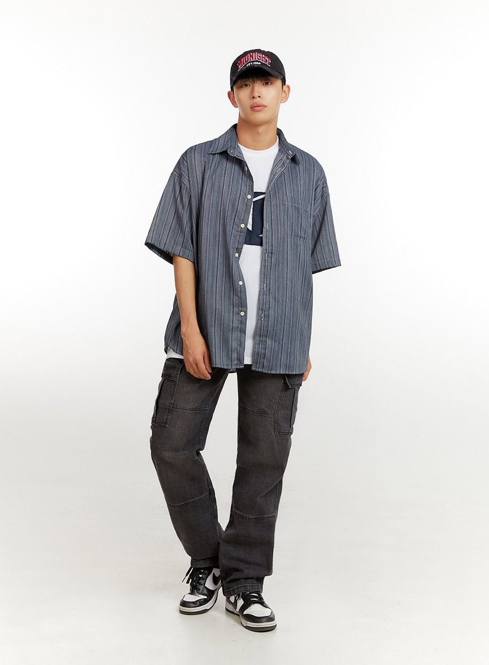 Men's Patchwork Graphic Cotton T-Shirt IU427