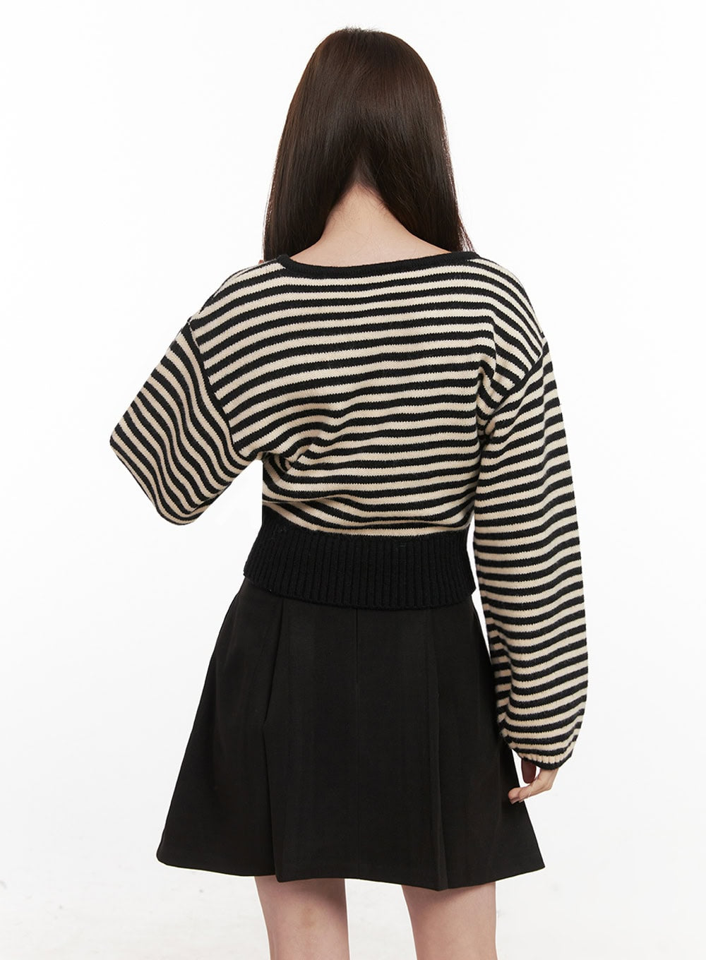 Stripe Oversized V-Neck Sweater IF505