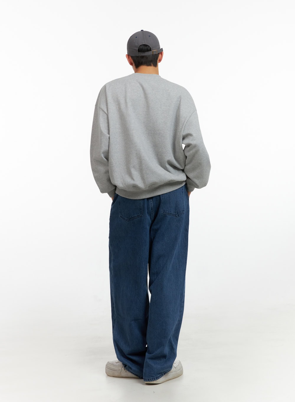 Men's Graphic Lettering Crewneck Sweatshirt (Gray) IU414