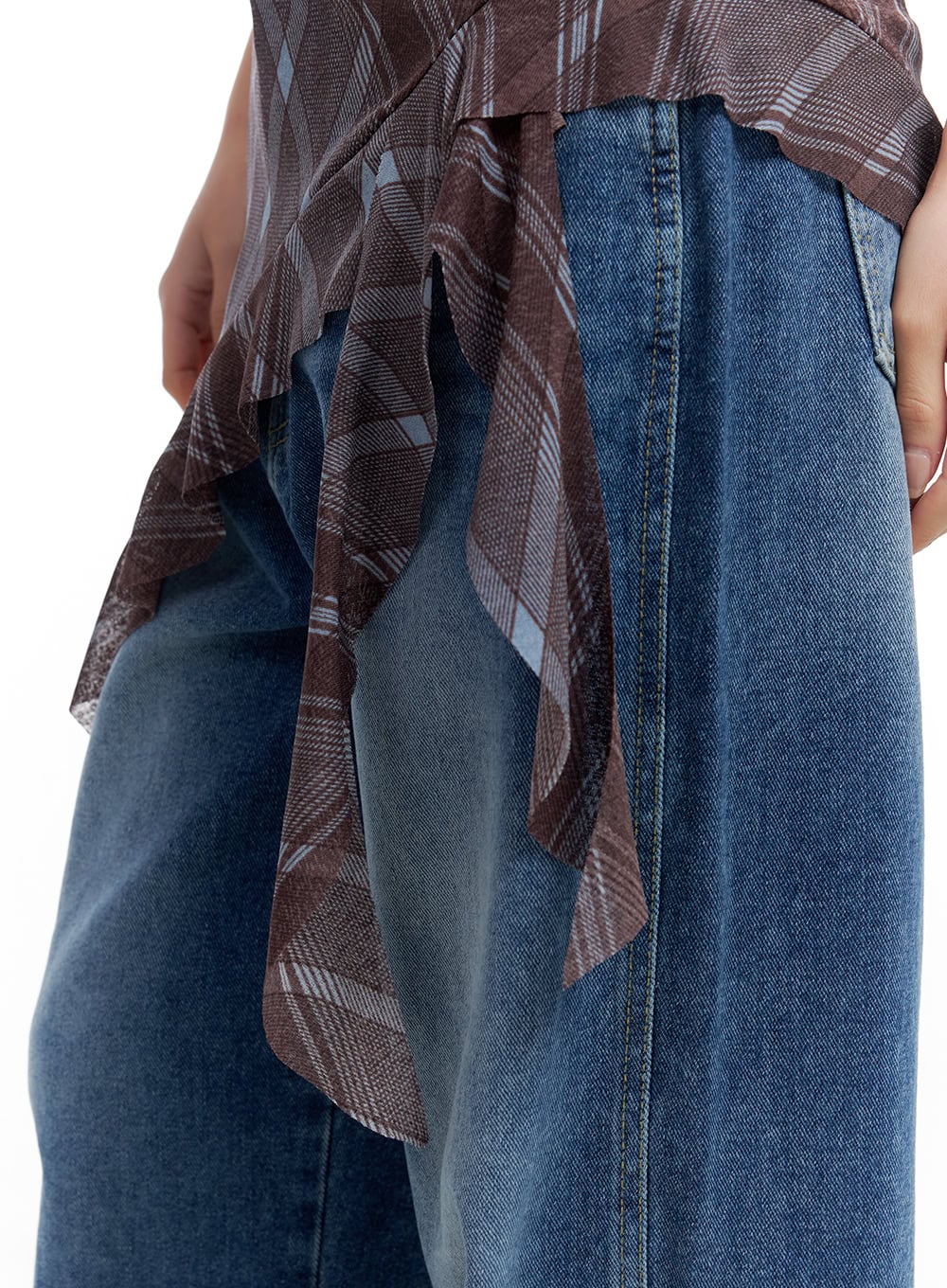 Checkered Ruffle Midi Dress CO426