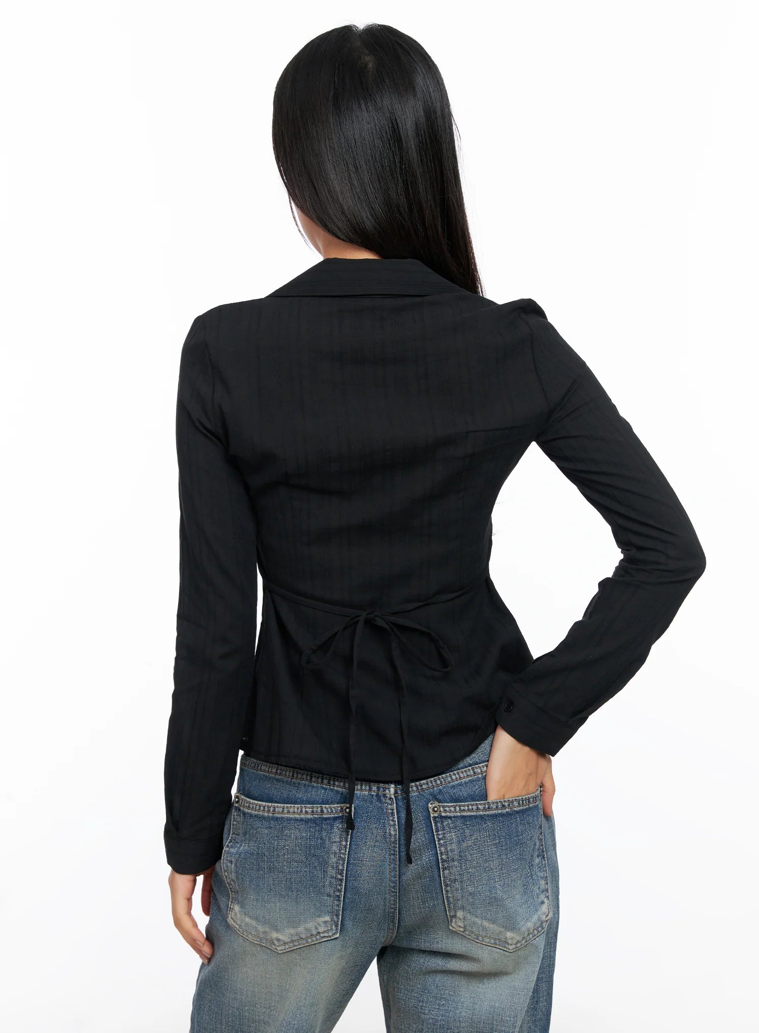 Shirred Long Sleeve Shirt CO514