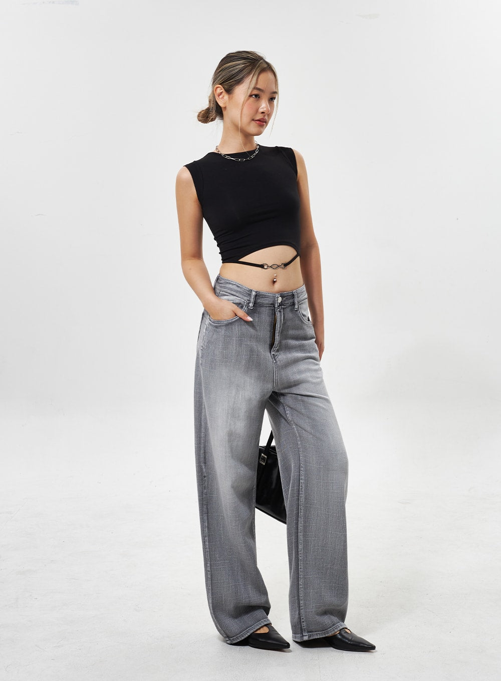 Chain Detail Cropped Top CY330