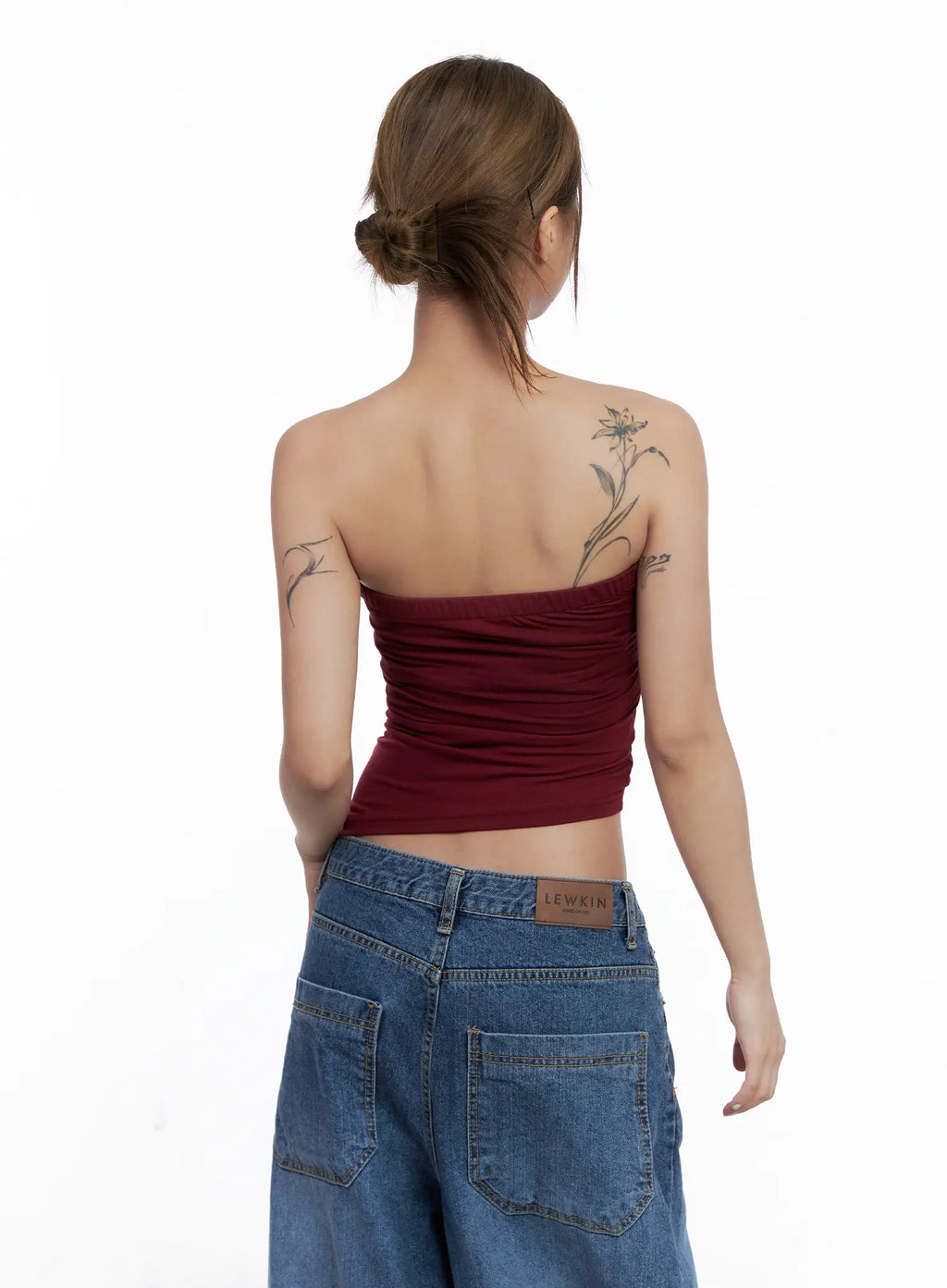 Asymmetric Button Tube Top CL510