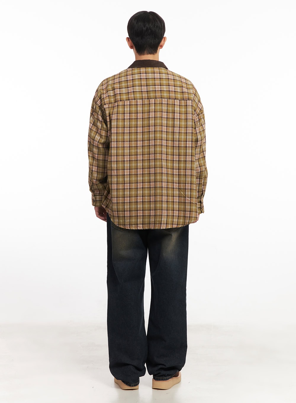 Men's Checkered Oversize Collared Shirt IM527