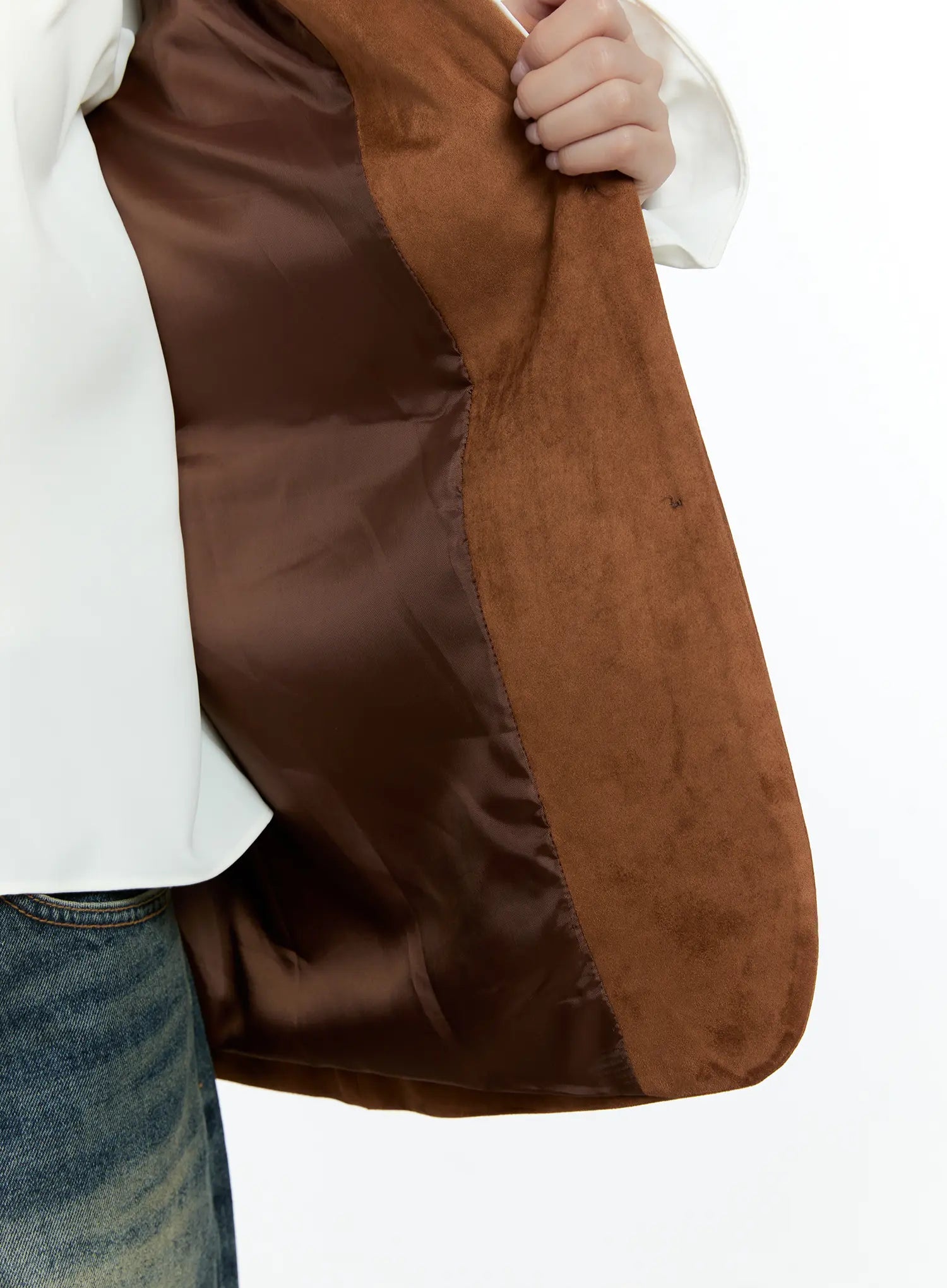 Loose-Fit Suede Blazer CS518