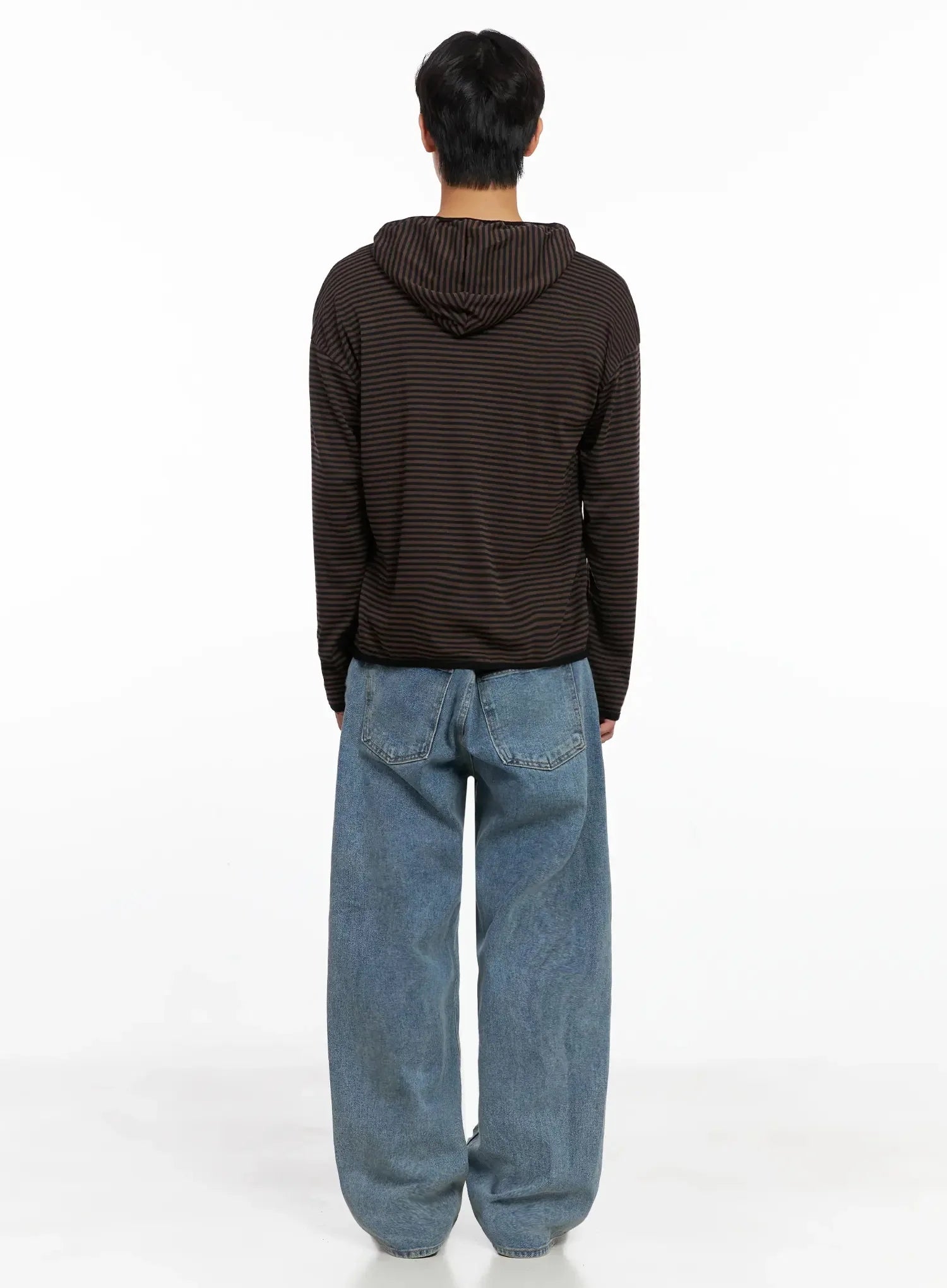 Men's Striped Hooded Long Sleeve IO517