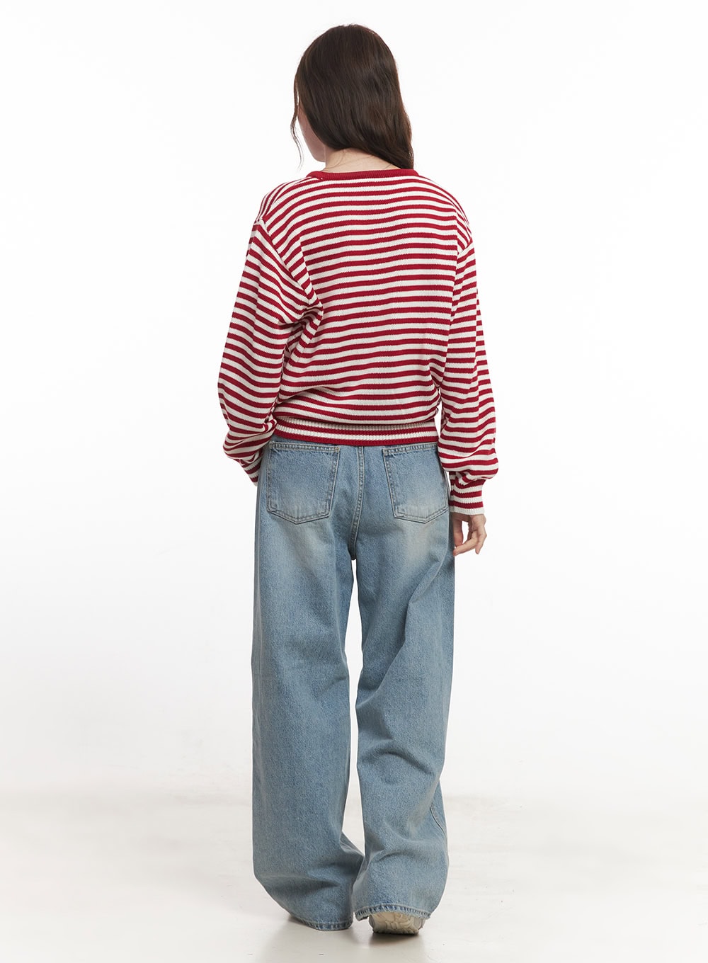 Sweet Apple Stripe V-Neck Sweater CA501