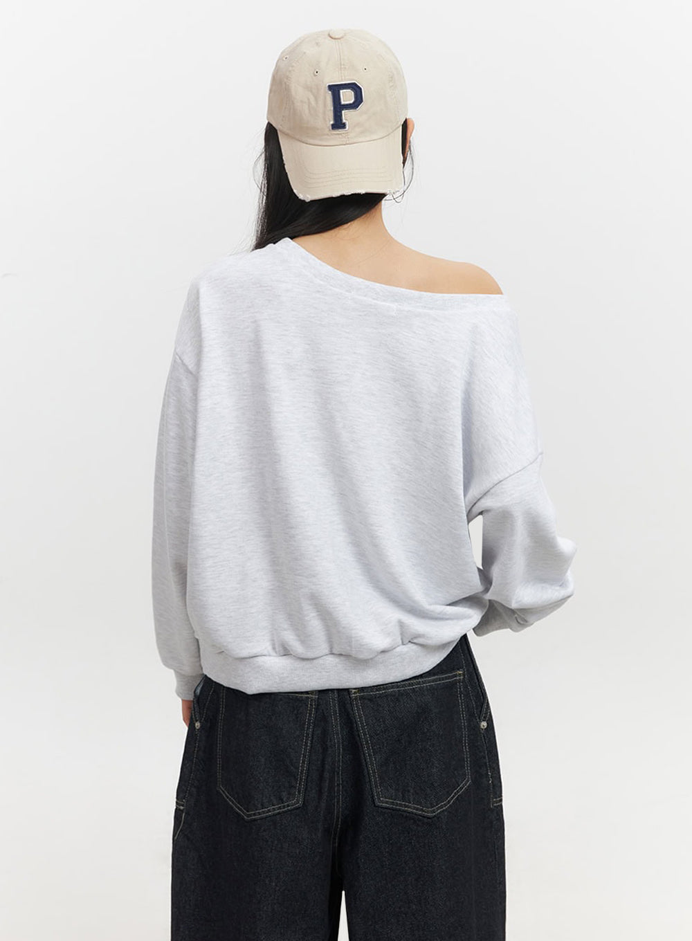 One-Shoulder Graphic Crewneck IF510
