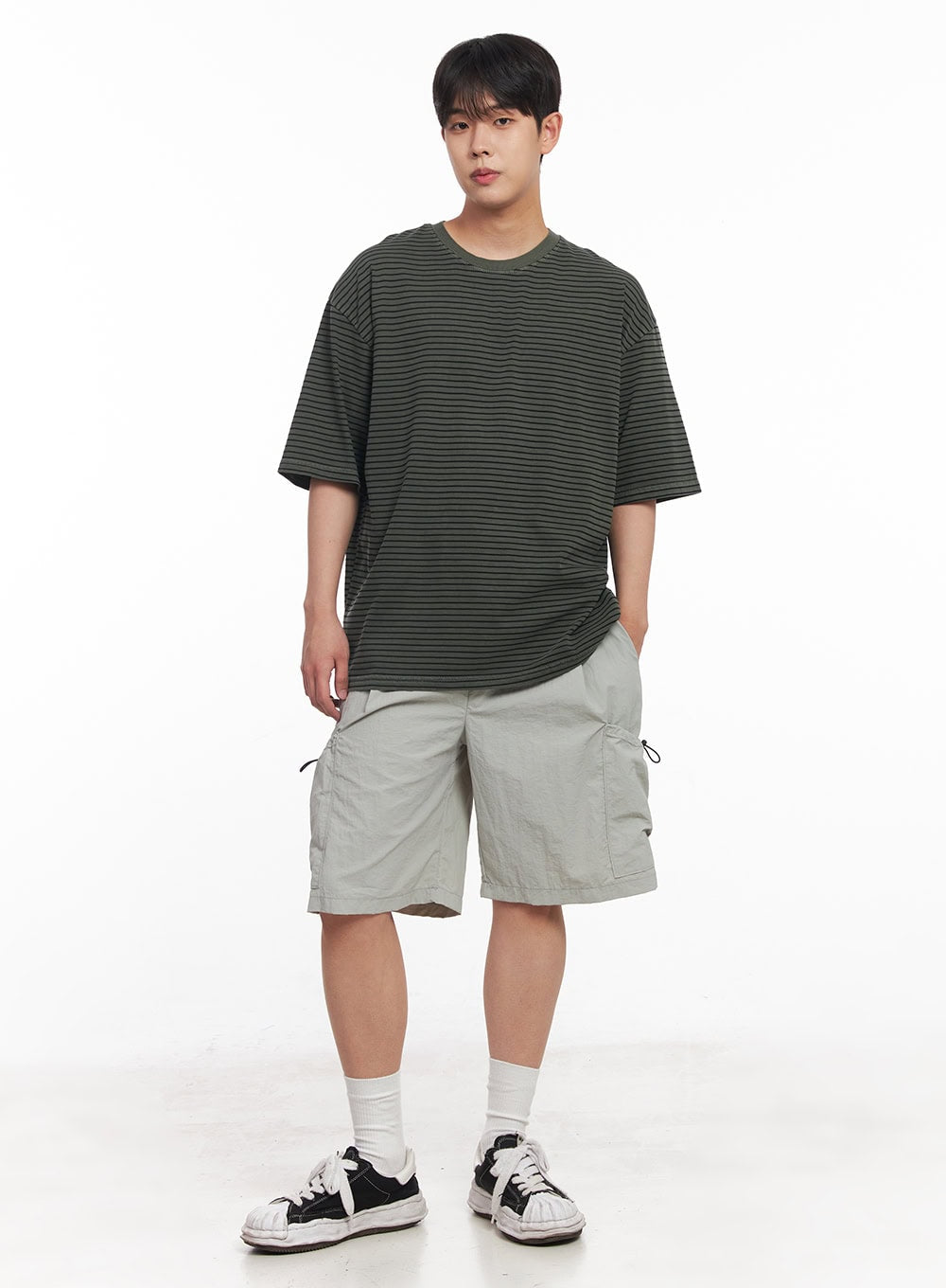 Men's Cotton Striped Round-Neck T-Shirt IY522