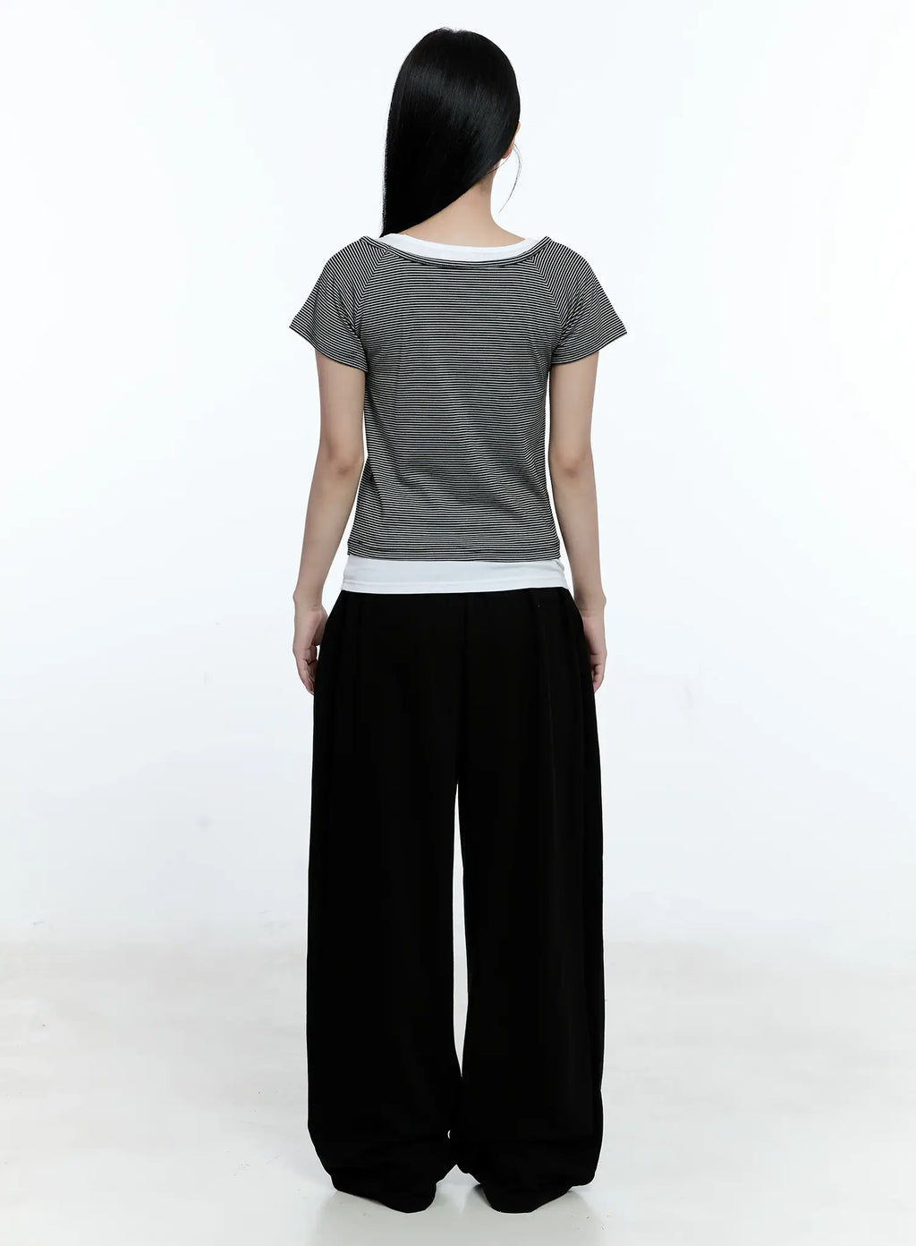 Striped Layered Short-Sleeve Tee CG513