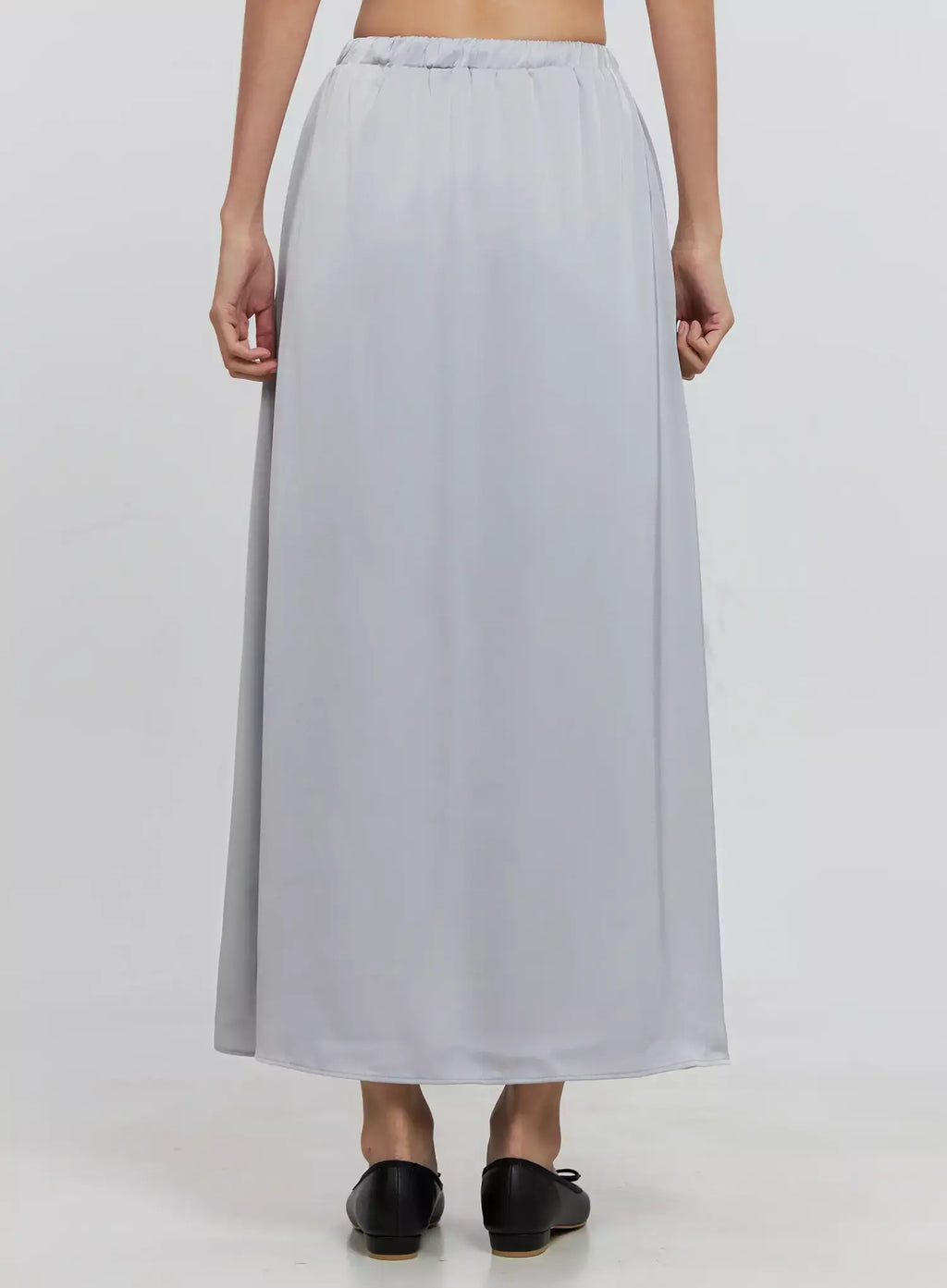 Elegant Satin Maxi Skirt IS516
