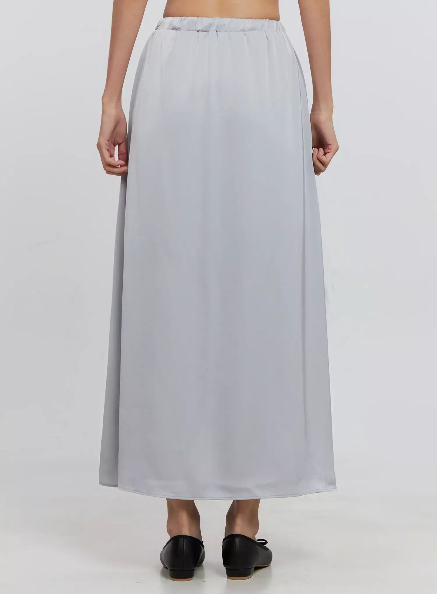 Elegant Satin Maxi Skirt IS516