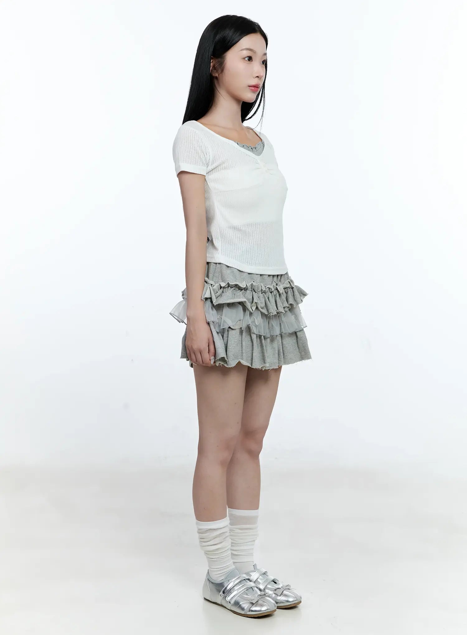 Tiered Ruffle Mini Skirt CG511