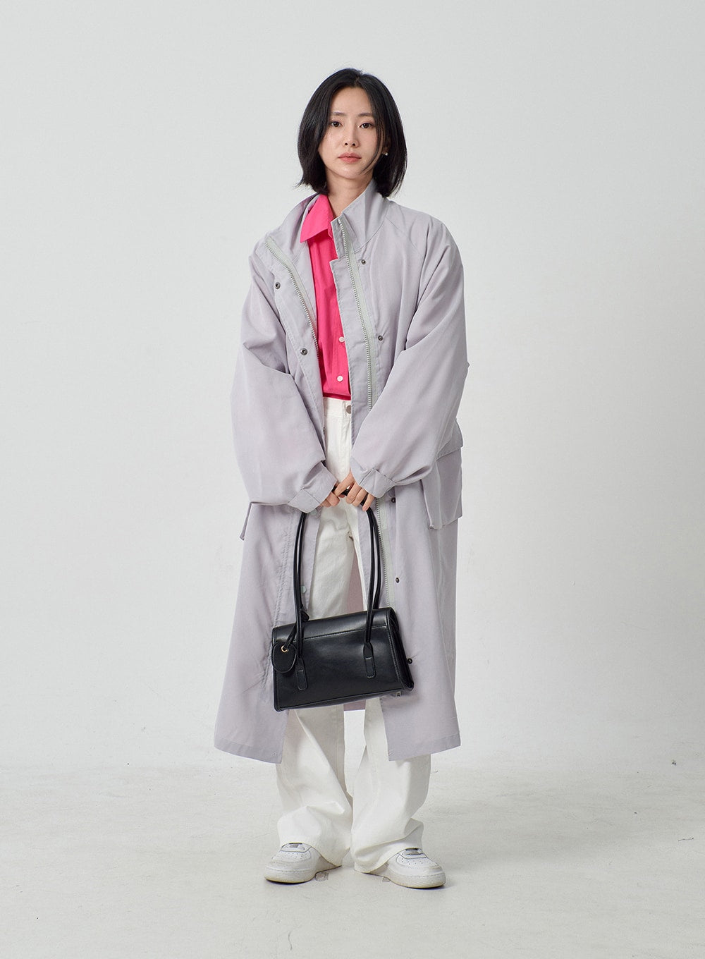Pocket Oversized Zip-Up Coat OF301
