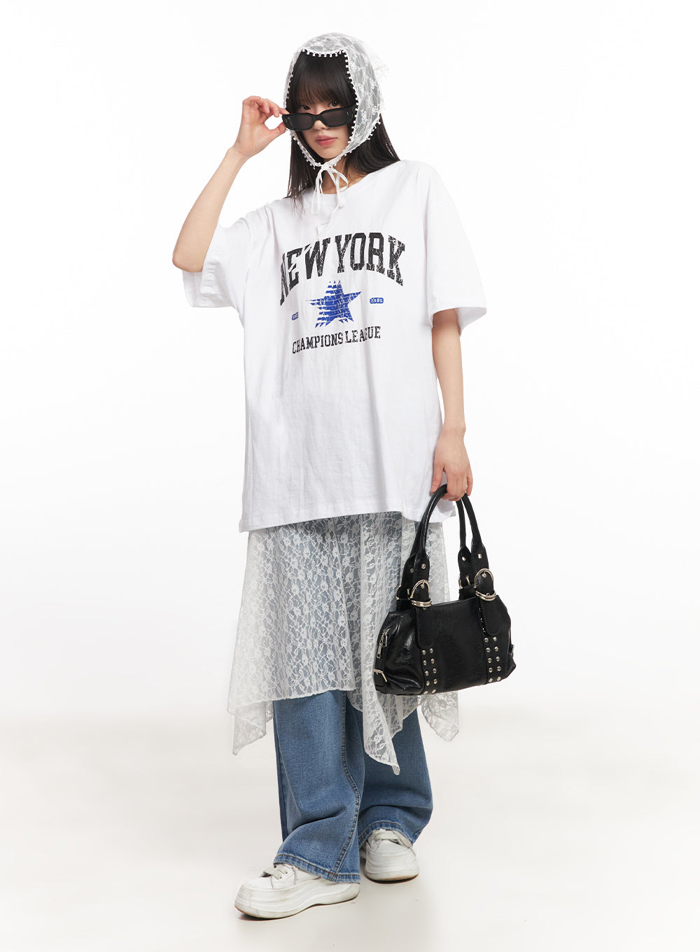 Lace Flare Handkerchief Midi Skirt IY502