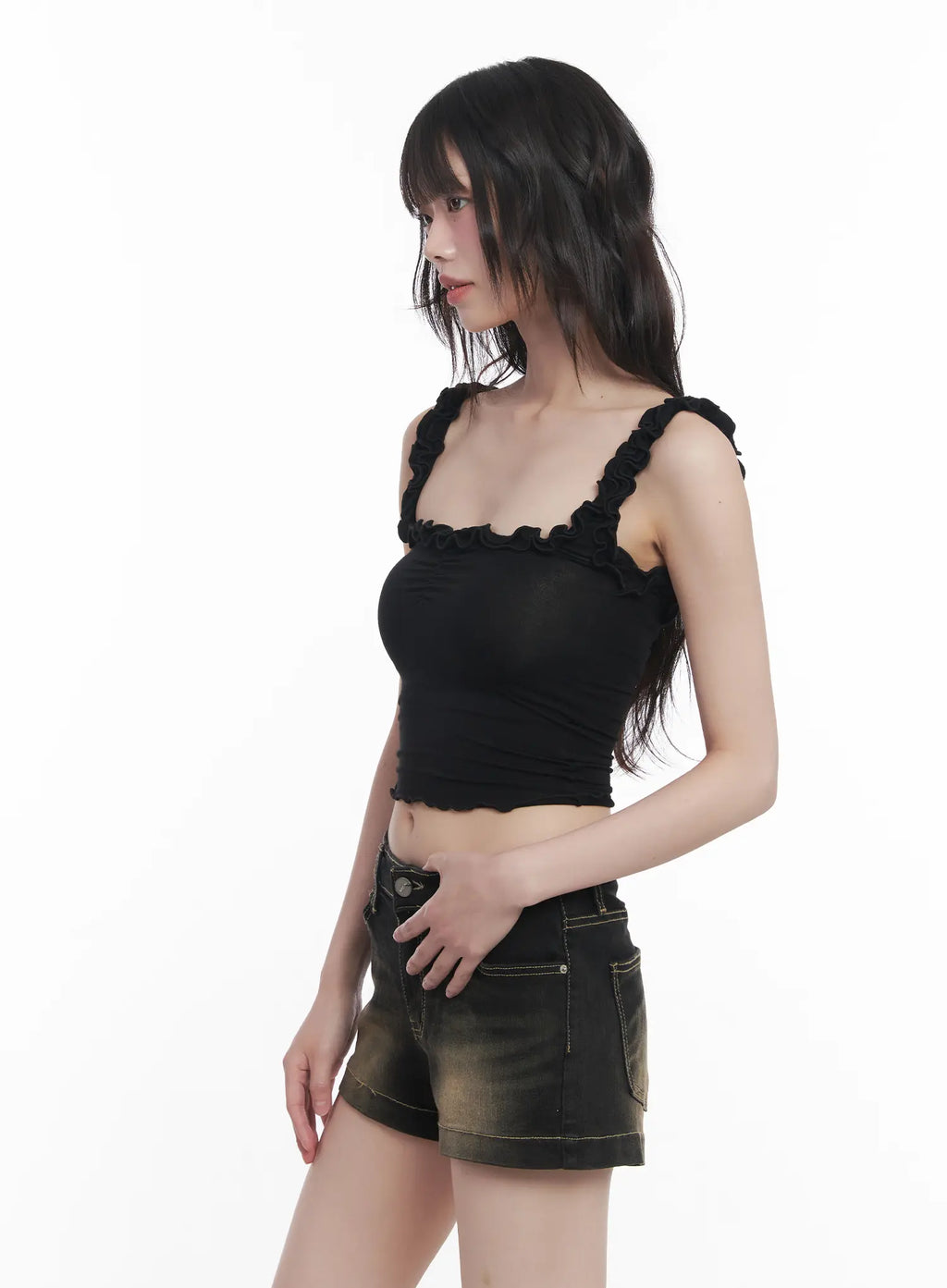 Frill Cropped Tank Top CU520