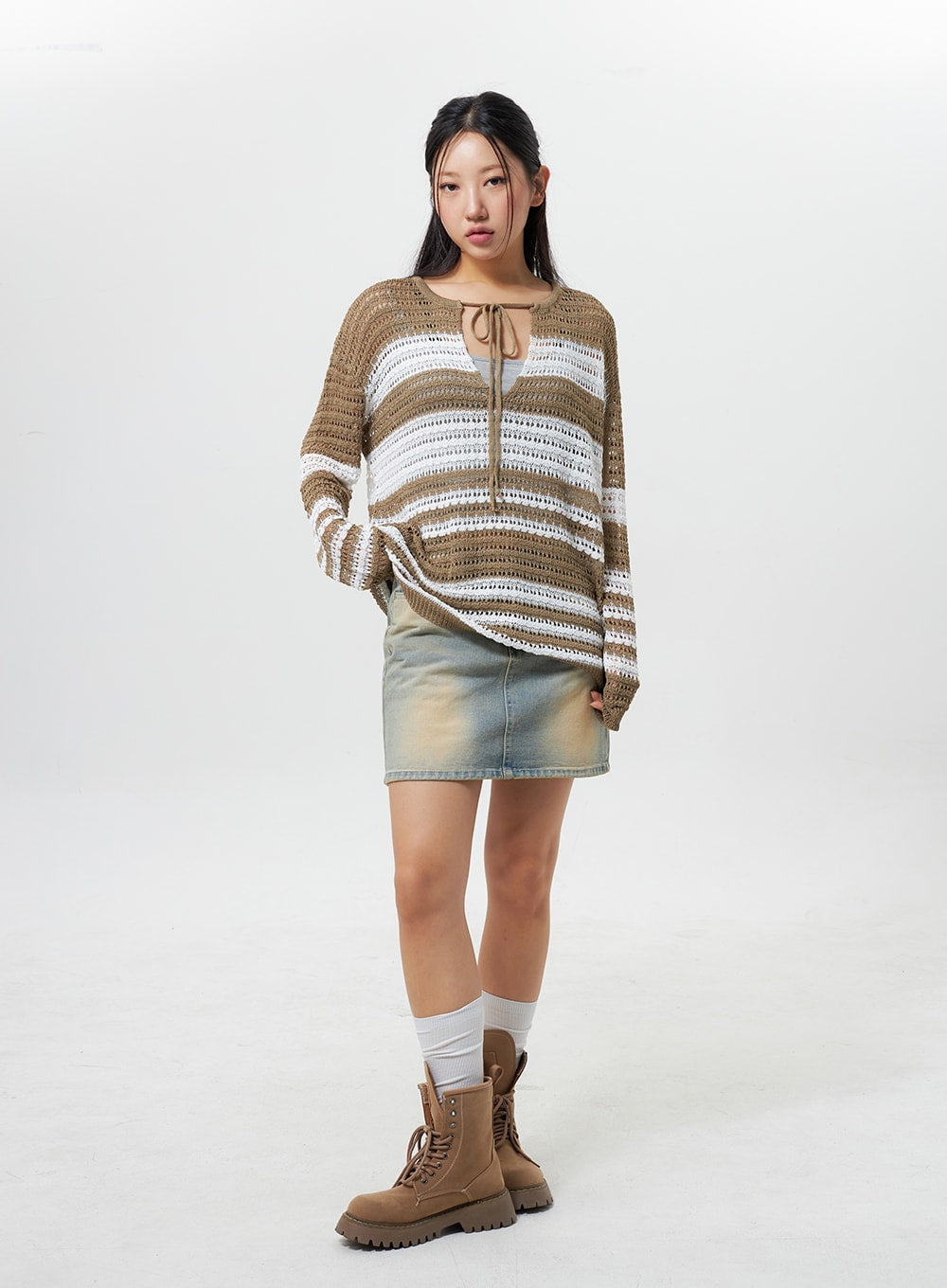 Light Wash Denim Mini Skirt CY324